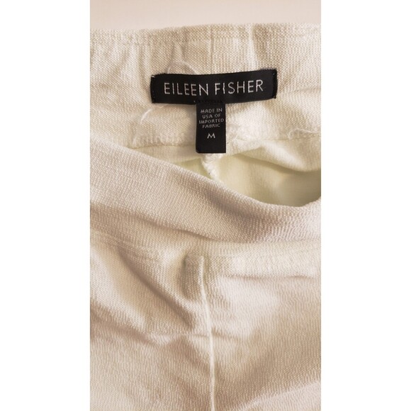 Eileen Fisher Size Medium Washable Stretch Crepe Slim Ankle Pull On Pants Ivory - Picture 3 of 12
